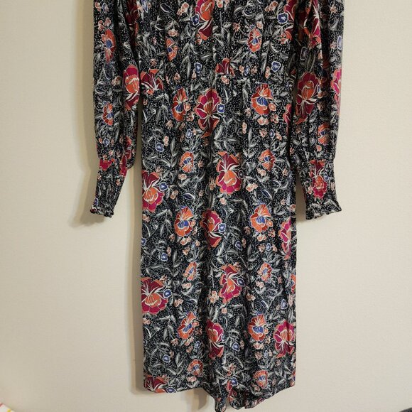 Isabel Etoile Marant Silk Yandra Floral Mock Neck Midi Dress Sz 38/ 6US Classic - Picture 13 of 15